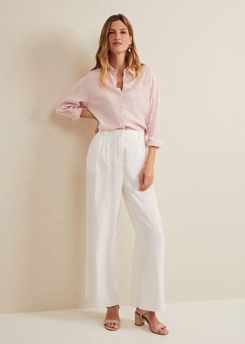 Phase Eight Tyla Wide Legs Trousers White Australia | UG1570834